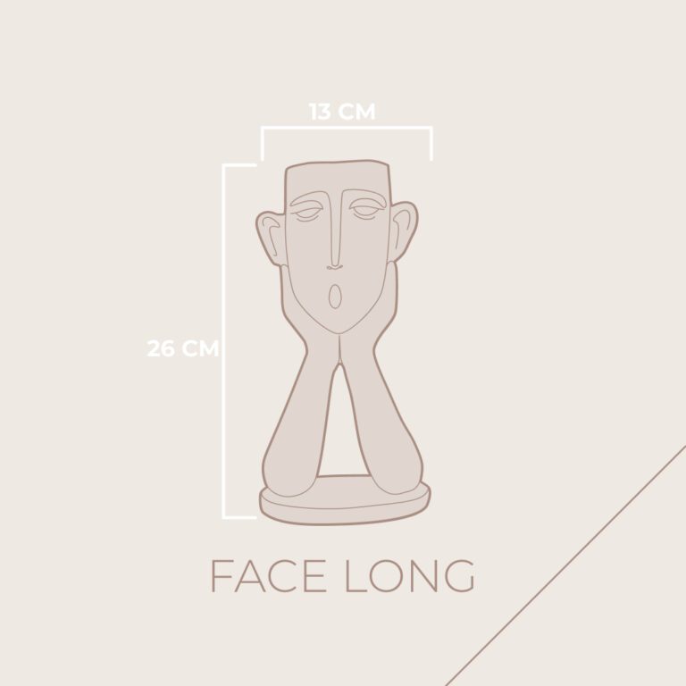 the face sculpture vase long in size by yuga decor