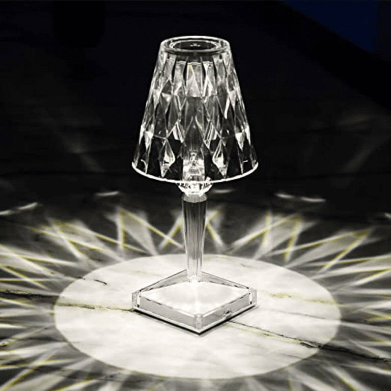 touch controlled designer crystal lamp