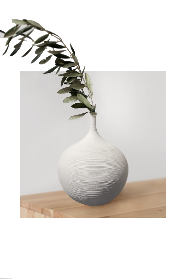 Round White Designer Vase